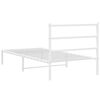vidaXL Metal Bed Frame without Mattress with Headboard White 100x190cm