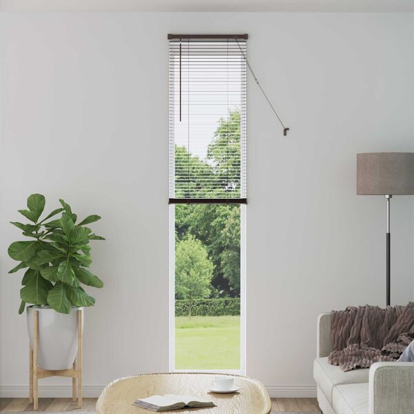 vidaXL Venetian Blind Manual Dark Brown with Pattern 213 x 40 cm PVC