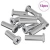 vidaXL Lock Nut 12 pcs Silver M6 x 25 mm Steel