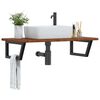 vidaXL Basin Shelf Wall Mounted Steel and Solid Wood Oak