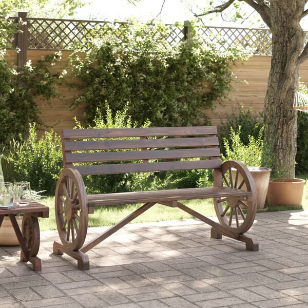 vidaXL Garden Bench 2-Seater Solid Wood Fir