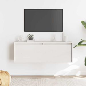 vidaXL Wall Cabinet White 100x30x35 cm Solid Wood Pine