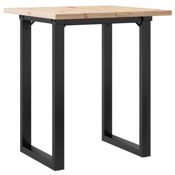 vidaXL Dining Table O-Frame 60x60x75.5 cm Solid Wood Pine and Steel