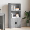 vidaXL Bookcase Grey Sonoma 60x24x120 cm Engineered Wood