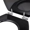 vidaXL WC Toilet Seat MDF Soft Close Lid Simple Design Black