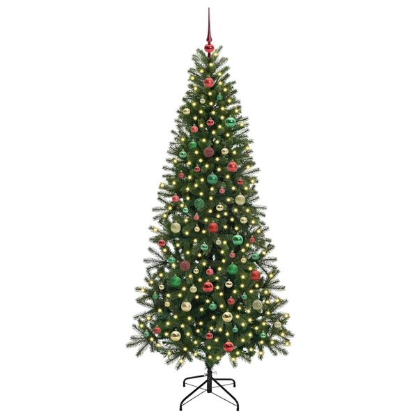 vidaXL Artificial Christmas Tree with 300 LEDs Green 180 cm PE and PVC
