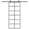 vidaXL Sliding Door with Hardware Set Black 90x205 cm ESG Glass