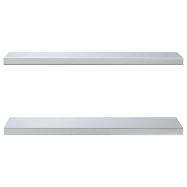 vidaXL Wall Shelves 2 pcs 75x23.5 cm Silver Stainless Steel