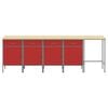 vidaXL Work Cabinet Set with Drawer with Storage 5 pcs Red and Grey