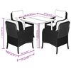 vidaXL 5 Piece Garden Dining Set with Cushions Light Grey Poly Rattan