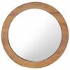 vidaXL Mirror | Brown | Solid teak wood, Glass | Medium | Decorative Inlays