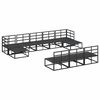 vidaXL Garden Sofa Set with Cushion 10 pcs Black Aluminium