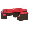 vidaXL 11 Piece Garden Sofa Set with Cushions Brown Poly Rattan