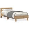 vidaXL Bed Frame with LED Artisan Oak 75 x 190 cm Engineered Wood
