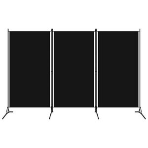 vidaXL 3-Panel Room Divider Black 260x180 cm Fabric