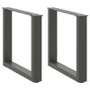 vidaXL Coffee Table Legs U-Shaped 2 pcs Anthracite 50x(42-43) cm Steel
