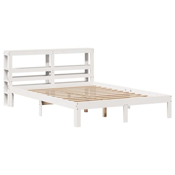 vidaXL Bed Frame with Headboard without Mattress White 120x190 cm Small Double