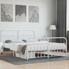 vidaXL Metal Bed Frame without Mattress with Footboard White 160x200cm