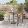 vidaXL 5 Piece Garden Bar Set Grey Poly Rattan&Solid Wood Acacia