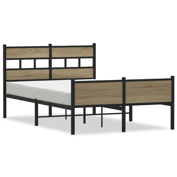 vidaXL Bed Frame without Mattress Sonoma Oak 120x190 cm Small Double Engineered Wood