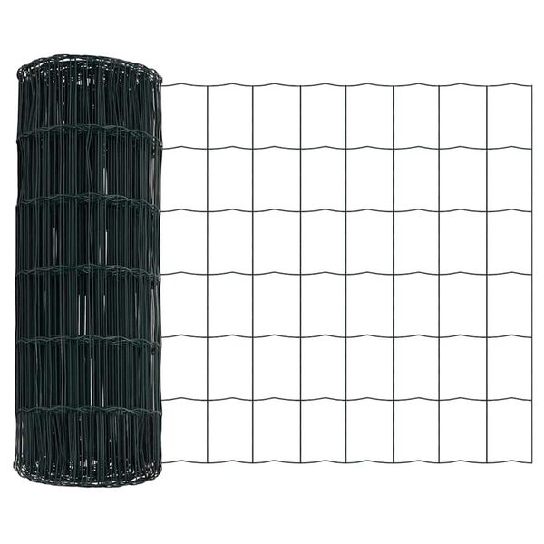 vidaXL Euro Fence Green 0.4 x 25 m PVC-coated iron