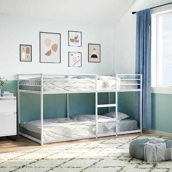 vidaXL Bunk Bed without Mattress White 100x200 cm Steel