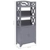 vidaXL Bathroom Cabinet Grey 46x24x116 cm Paulownia Wood