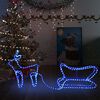 vidaXL Reindeer and Sleigh Christmas Decoration Outdoor 252 LEDs