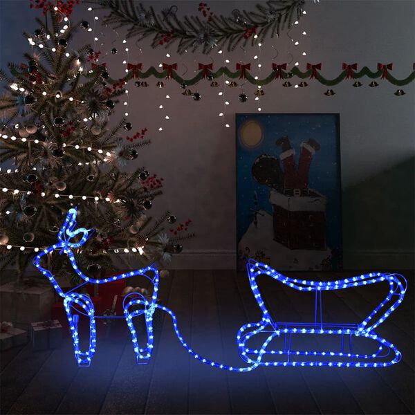 vidaXL Reindeer and Sleigh Christmas Decoration Outdoor 252 LEDs