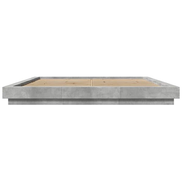 vidaXL Bed Frame without Mattress Concrete Grey 200x200 cm