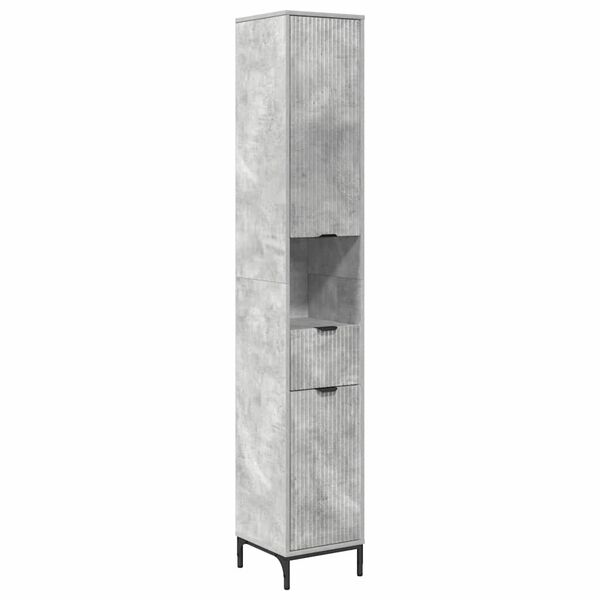 vidaXL Bathroom Cabinet with Drawer Concrete Grey 31.5 x 33 x 190 cm