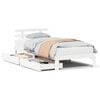 vidaXL Bed Frame with Drawers without Mattress White90x190 cm Single