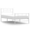 vidaXL Metal Bed Frame without Mattress with Footboard White 100x190cm