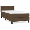 vidaXL Box Spring Bed with Mattress Dark Brown 100x200 cm Fabric