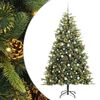 vidaXL Artificial Hinged Christmas Tree with Cones Green 210 cm