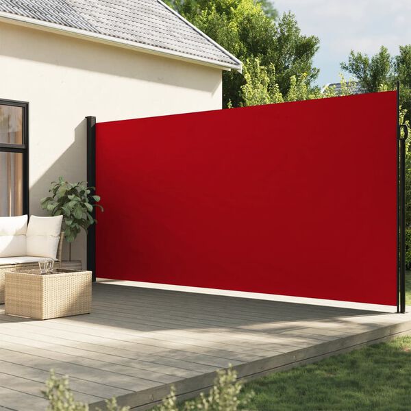 vidaXL Retractable Side Awning Red 200x500 cm