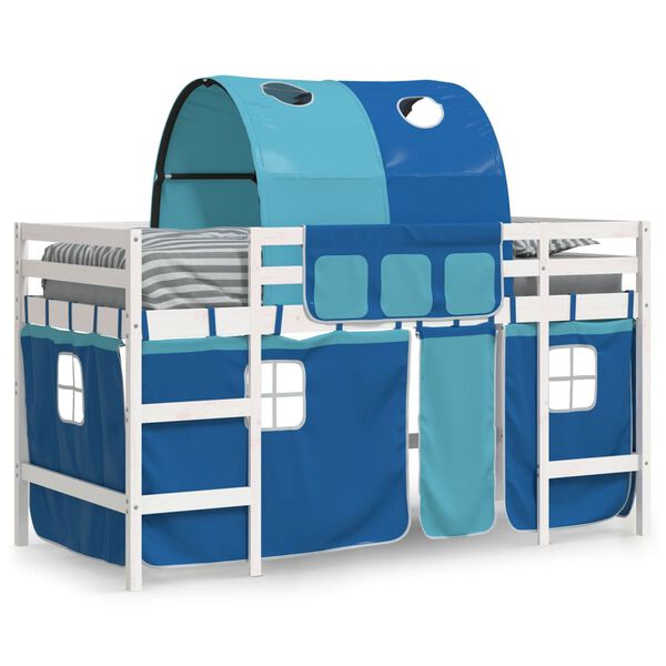 vidaXL Kids' Loft Bed with Tunnel without Mattress Blue 90x190cm
