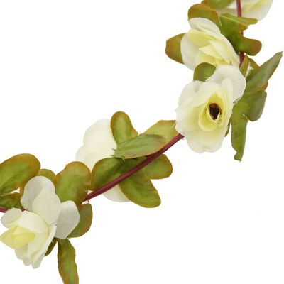 vidaXL Artificial Flower Garlands 6 pcs White 250 cm