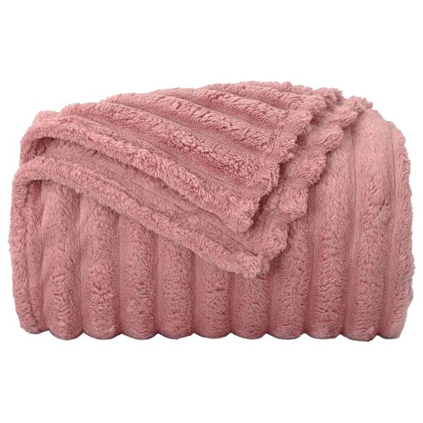 vidaXL Throw Blanket Pink 270 x 240 cm Fleece