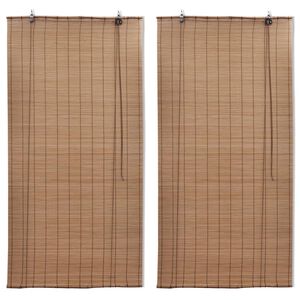 vidaXL Bamboo Roller Blinds 2 pcs Brown 120 x 220 cm