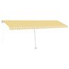 vidaXL Manual Retractable Awning with LED 600x300 cm Yellow and White