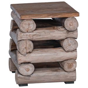 vidaXL Stool Natural Solid Teak Wood