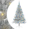 vidaXL Artificial Pre-lit Christmas Tree Silver 180 cm PET