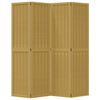 vidaXL Room Divider 4 Panels Brown Solid Wood Paulownia