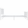 vidaXL Metal Bed Frame without Mattress with Footboard White 140x200cm