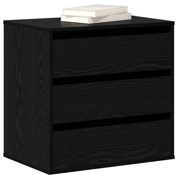 vidaXL Drawer Cabinet Black 60 x 41 x 58 cm Engineered Wood