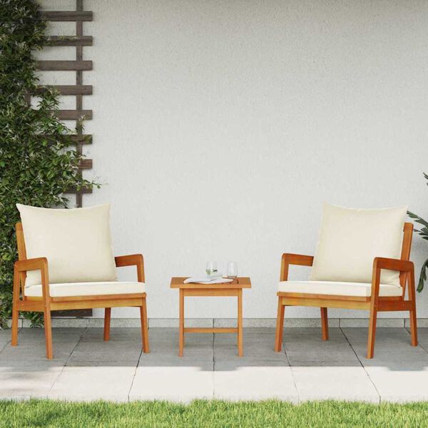 vidaXL Garden Chair with Cushion 2 pcs Brown Solid Acacia wood