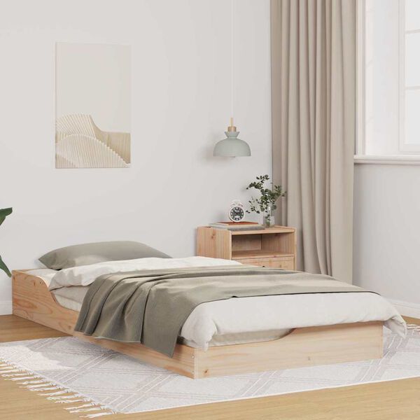 vidaXL Bed Frame Brown 80 x 200 cm Solid Pine Wood