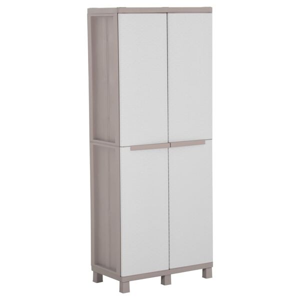 vidaXL Storage Cabinet with 2 Doors 68x37.5x170 cm Light Grey and Beige
