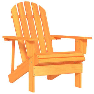 vidaXL Garden Chair | Orange | Solid fir wood | Ergonomic | Adirondack Chair